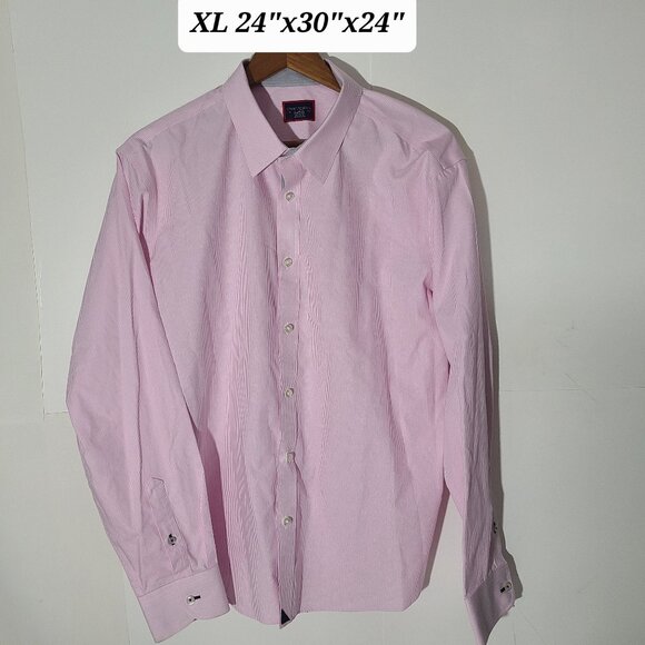 Untuckit Douro Pink Pinstripe Men's L/S XL Button Up Shirt EUC - Picture 1 of 7